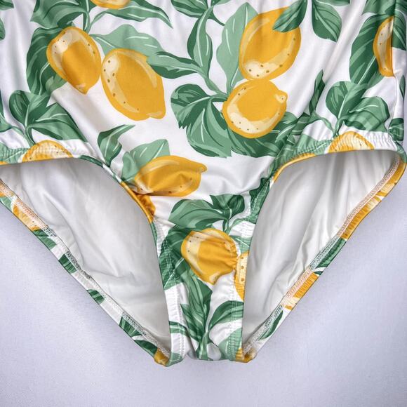 Mod Cloth Lemon Print Summer Bikini Bottoms Hight Waisted Size Small - Picture 3 of 11